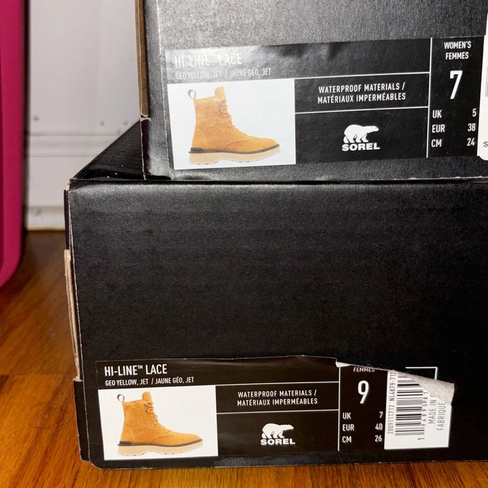 SOREL HI LINE LACE BOOTS GEO YELLOW JET
